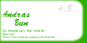 andras bun business card