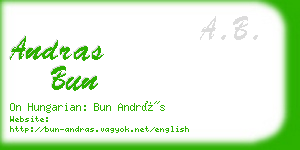 andras bun business card